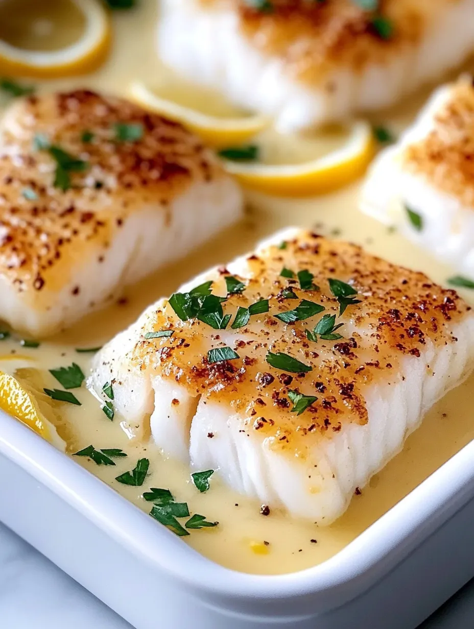 Ein Teller Fisch mit Zitronen und frischen Kräutern.