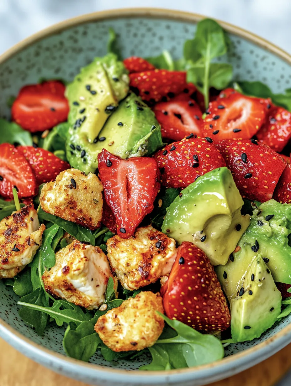 Bunter Erdbeer-Hähnchen-Salat mit Burrata – einfach raffiniert & frisch