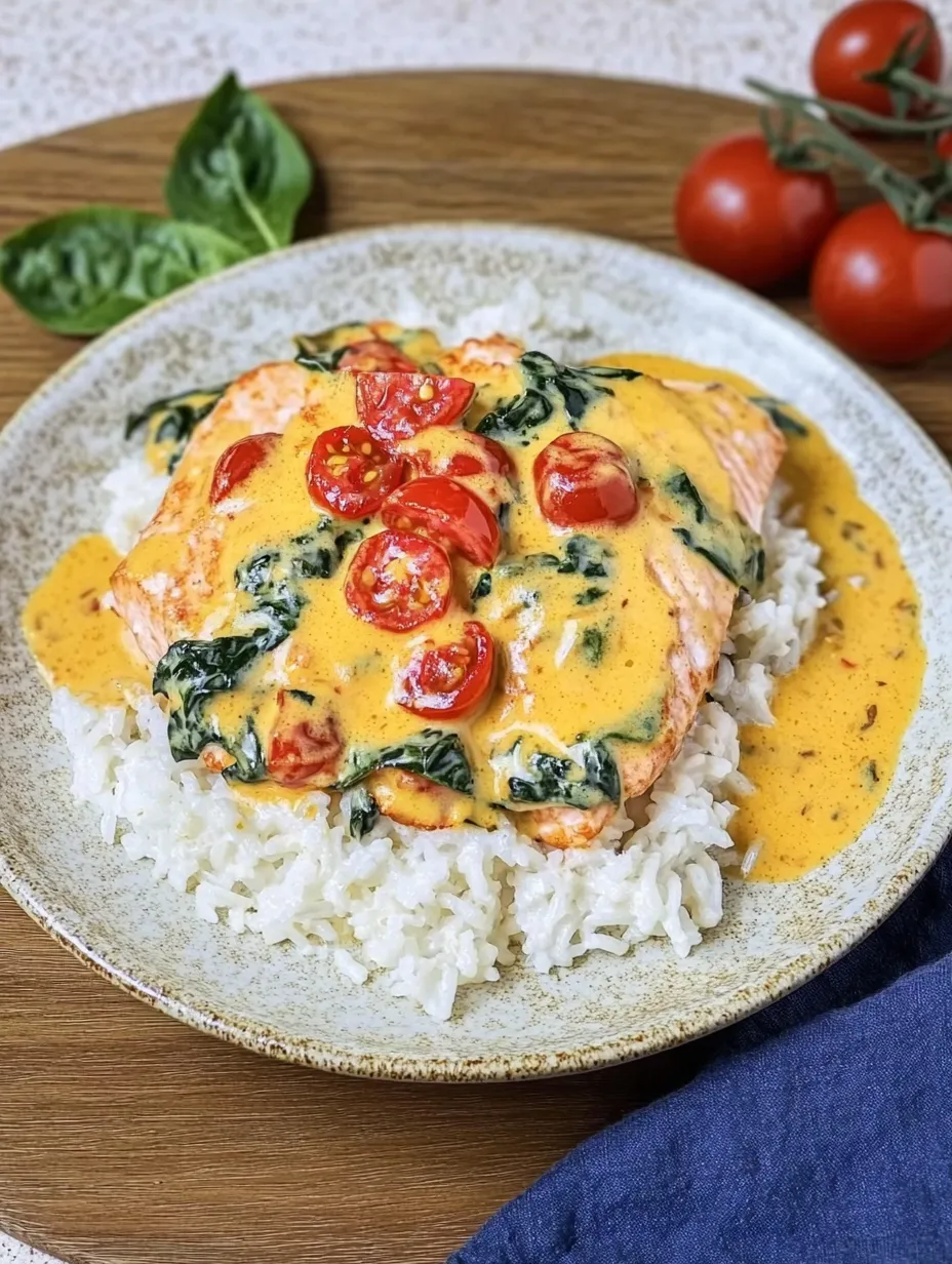 Lachs in Parmesancreme auf Kokosreis – Elegant und lecker