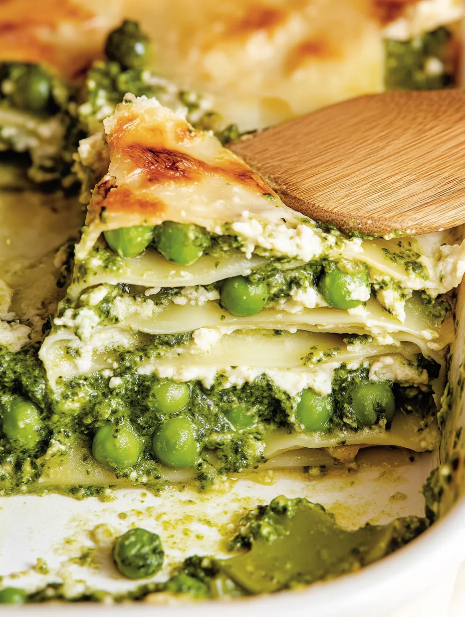 Vegane grüne Lasagne mit Erbsen und Tofu-Béchamel – leicht und lecker