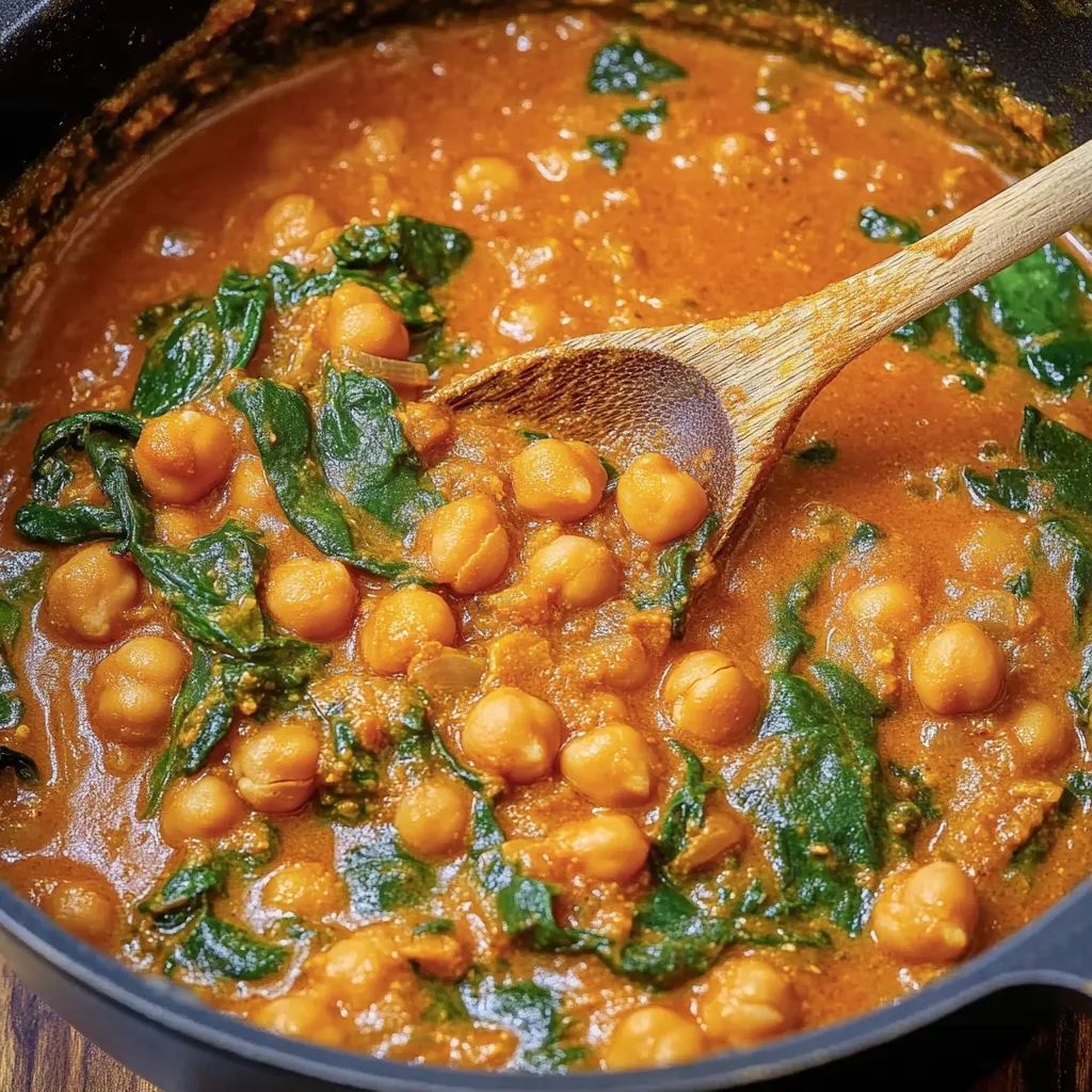 Kichererbsen-Curry mit Spinat