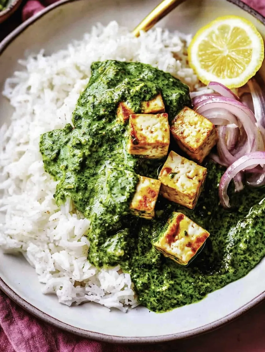 Würziges Grünkohl-Saag mit Kokosmilch und Tofu