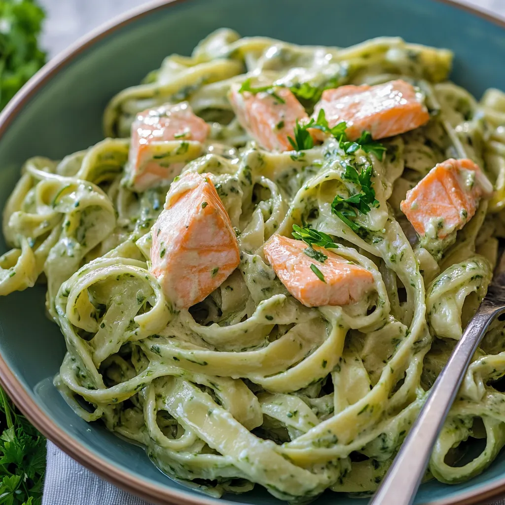 Lachs Pasta in cremiger Sauce