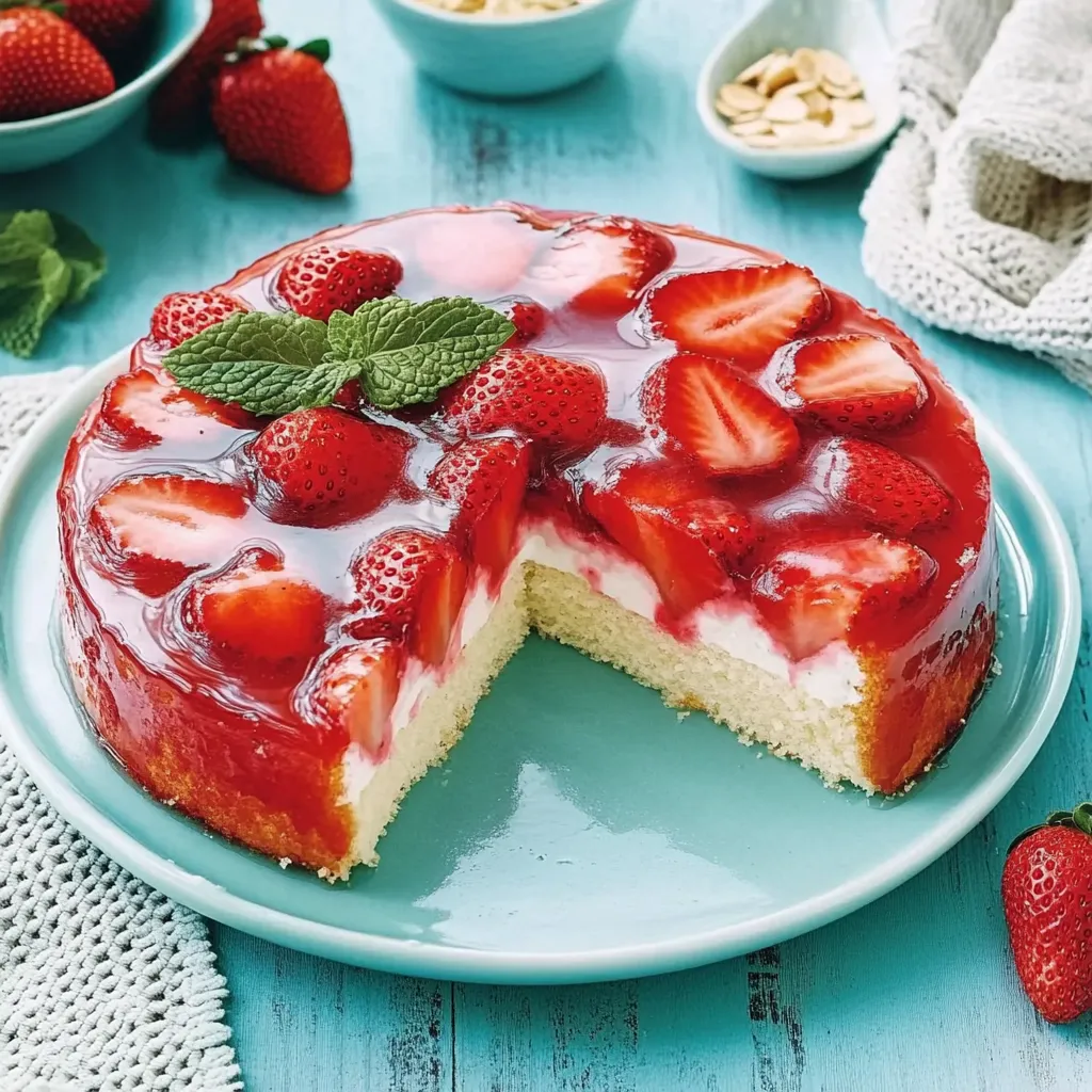 Erdbeer-Vanillepudding-Kuchen