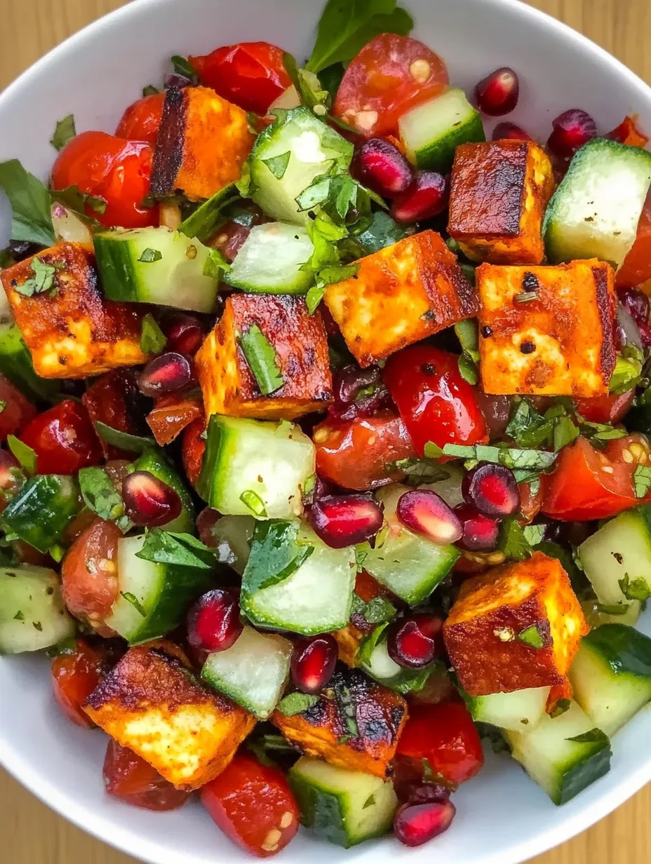 Herzhafter Halloumi-Salat mit Granatapfel – Leicht, Knusprig und Würzig