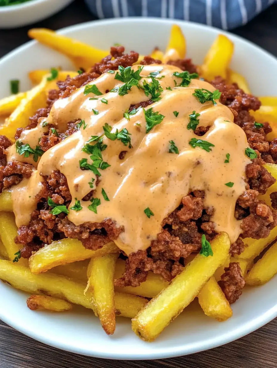 Vollgeladene Pommes mit Hackfleisch und Cheddar – Knusprig, Deftig und Käsig