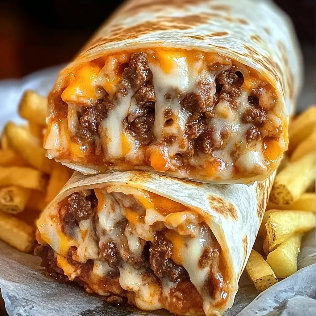 Würziger Burrito mit Beef, Käse & Fries – Genuss pur!