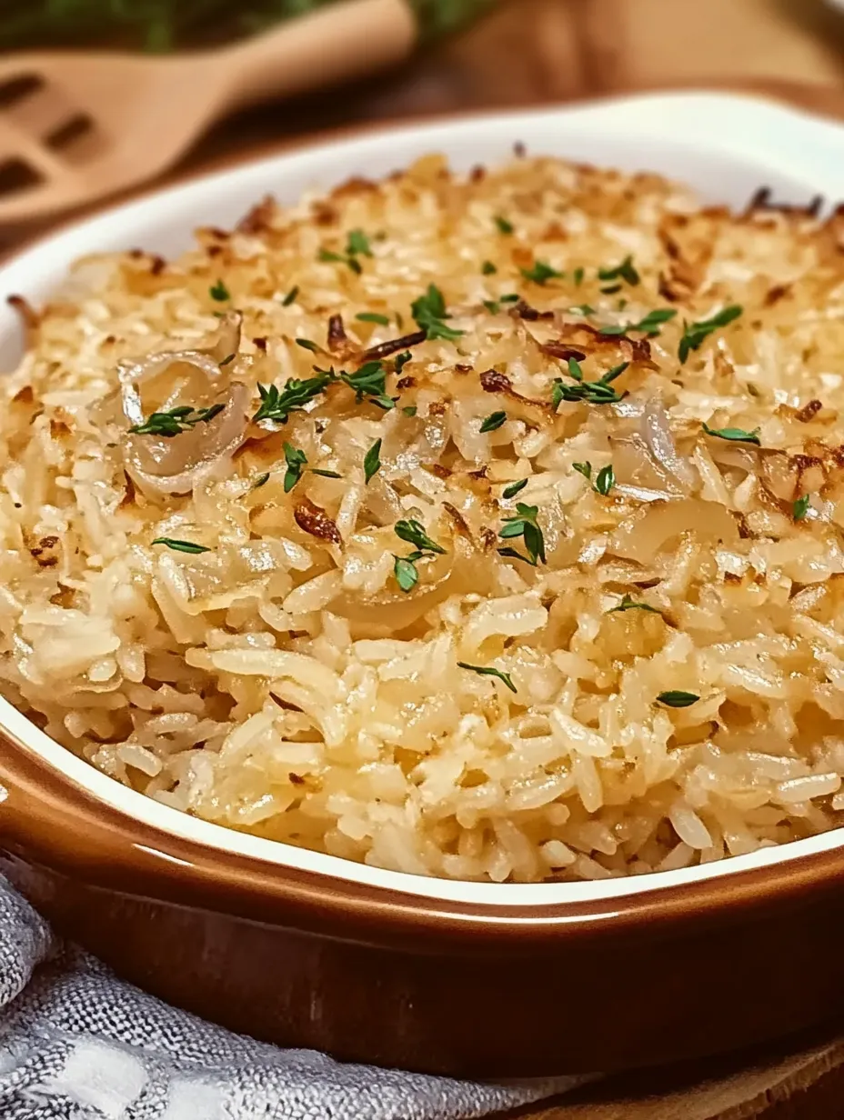 Französischer Zwiebel-Reis-Auflauf