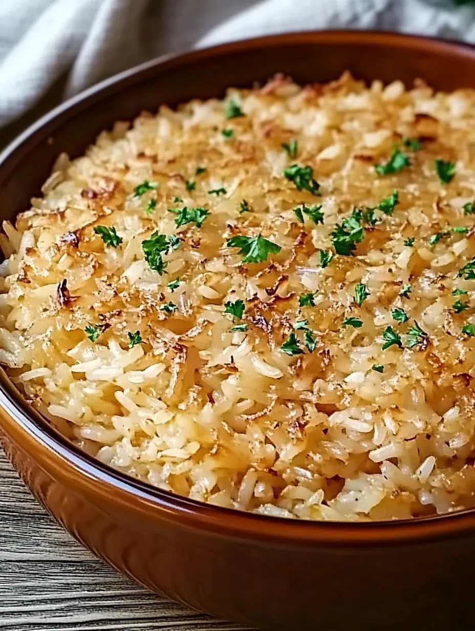 Einfacher Französischer Zwiebel-Reis-Auflauf