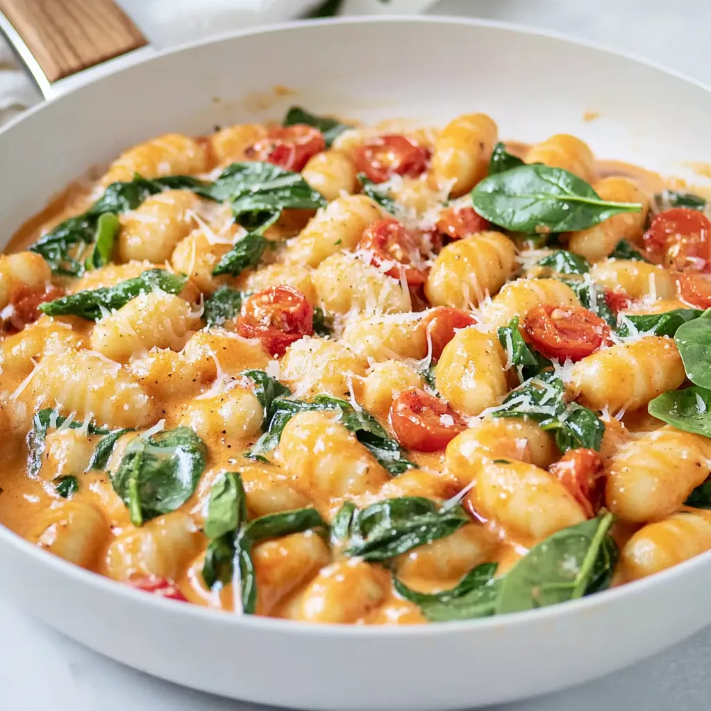 Gnocchi-Pfanne mit Spinat und Tomaten