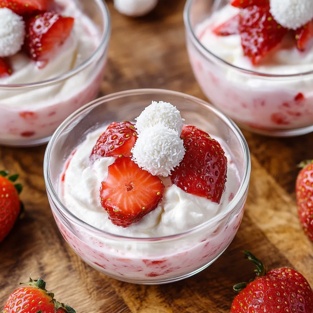 Luftiges Erdbeer Raffaello Dessert