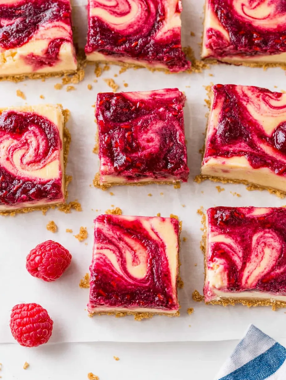 Cremige Himbeerwirbel-Dessertstücke
