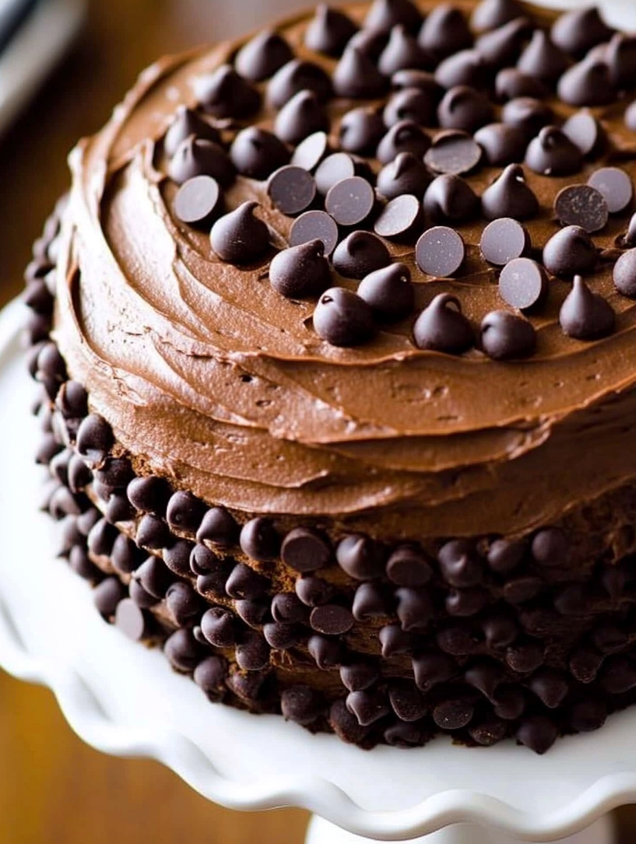Ein Schokokuchen mit Schokodrops.