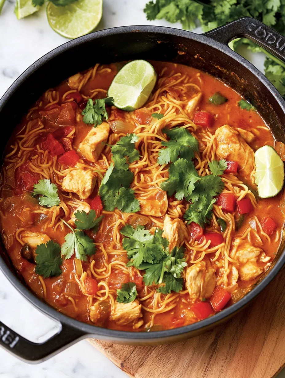 Eine Schale Chili mit Hähnchen und Limette.