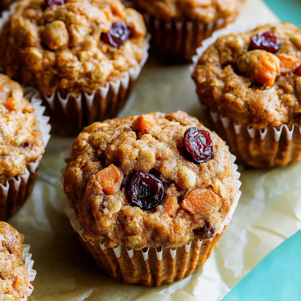 Auf einem Teller liegen Muffins mit Rosinen und Cranberries.