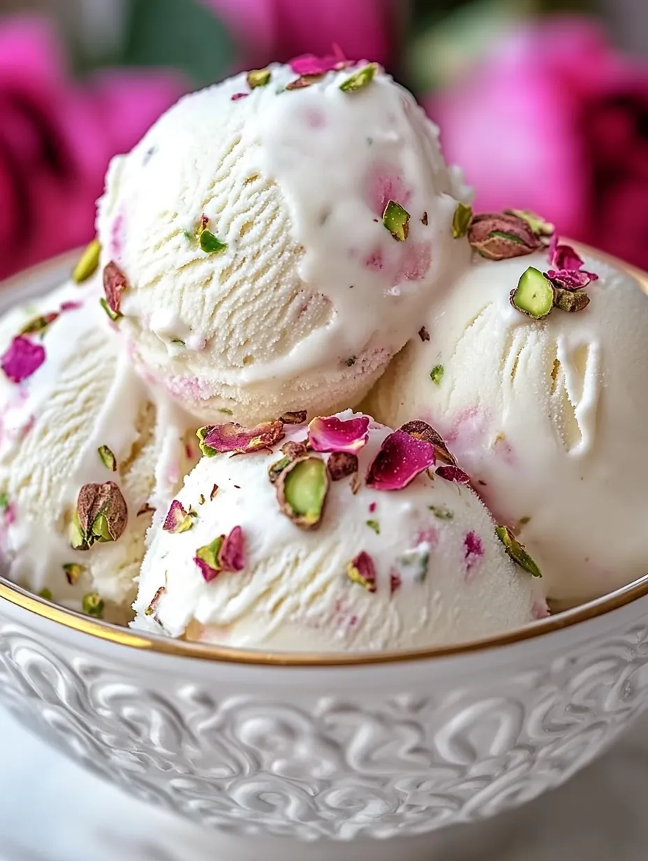 Eine Schüssel Eis mit rosa und grünen Streuseln.