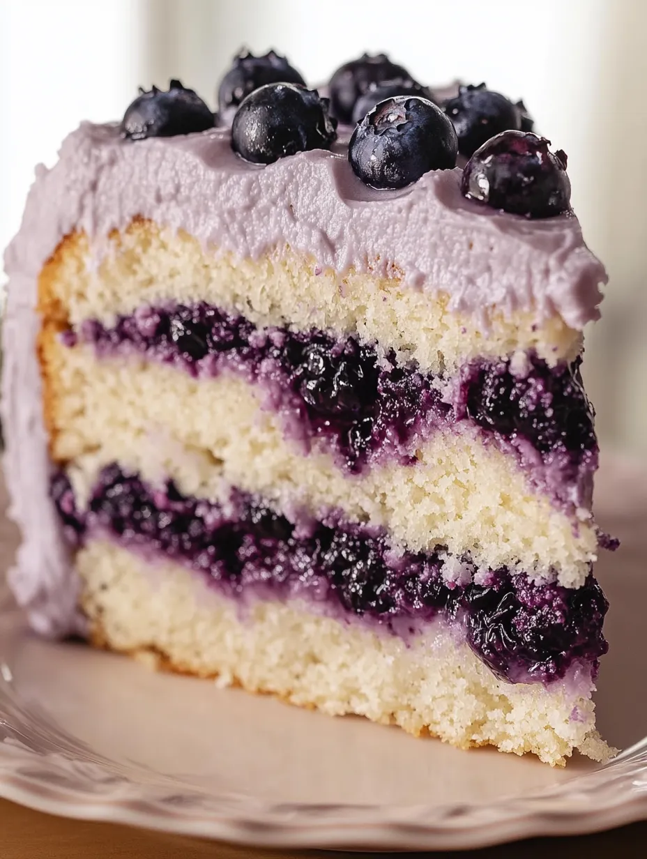 Ein Stück Blaubeerkuchen.