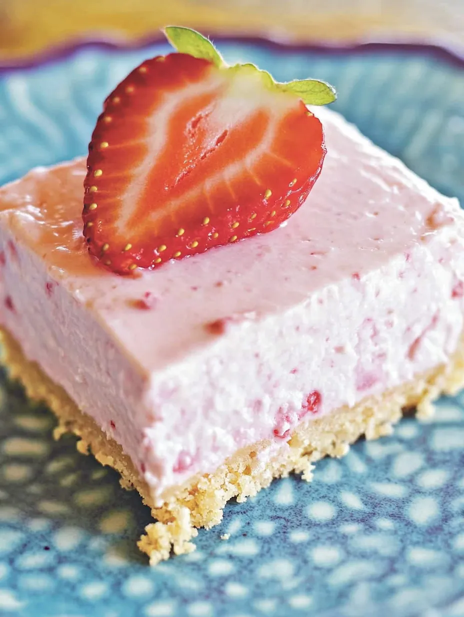 Ein Kuchenstück mit einer Erdbeere obendrauf.