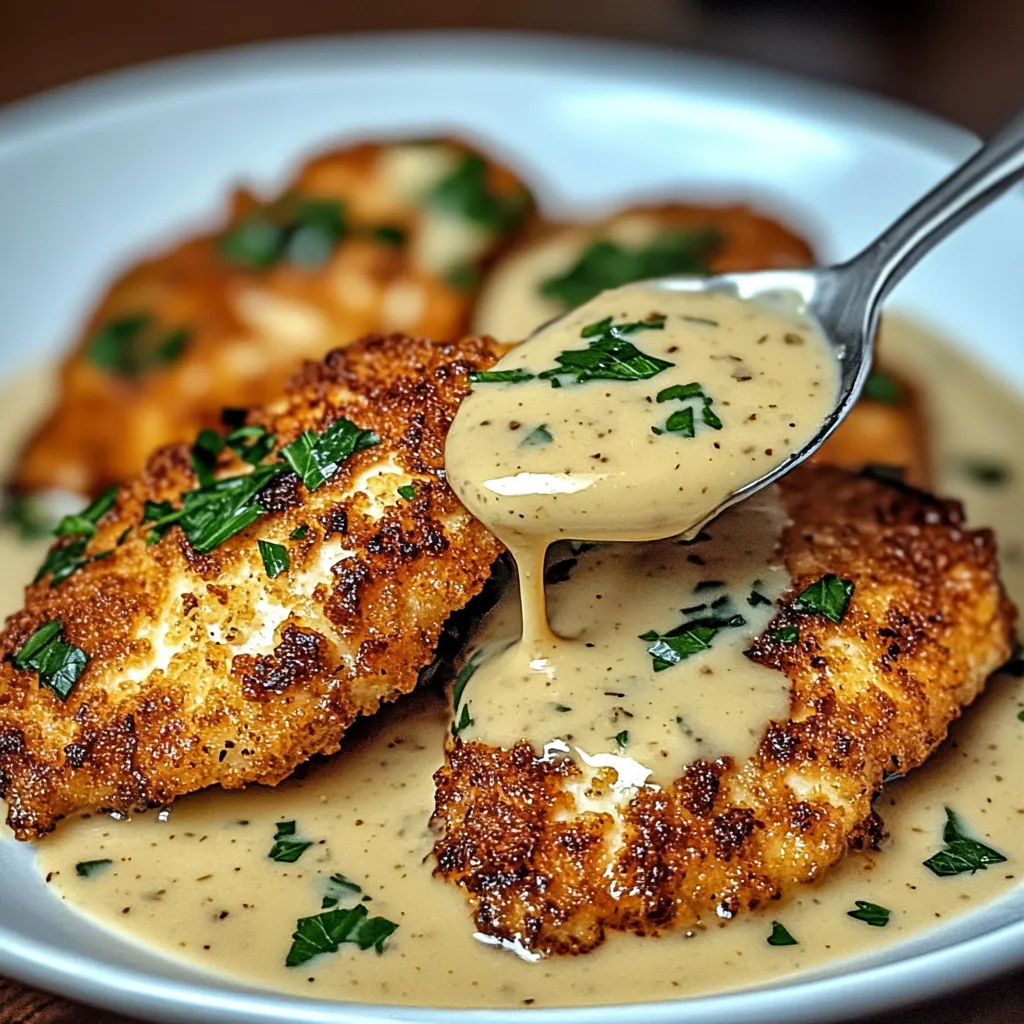 Ein Teller Hähnchen mit Soße.