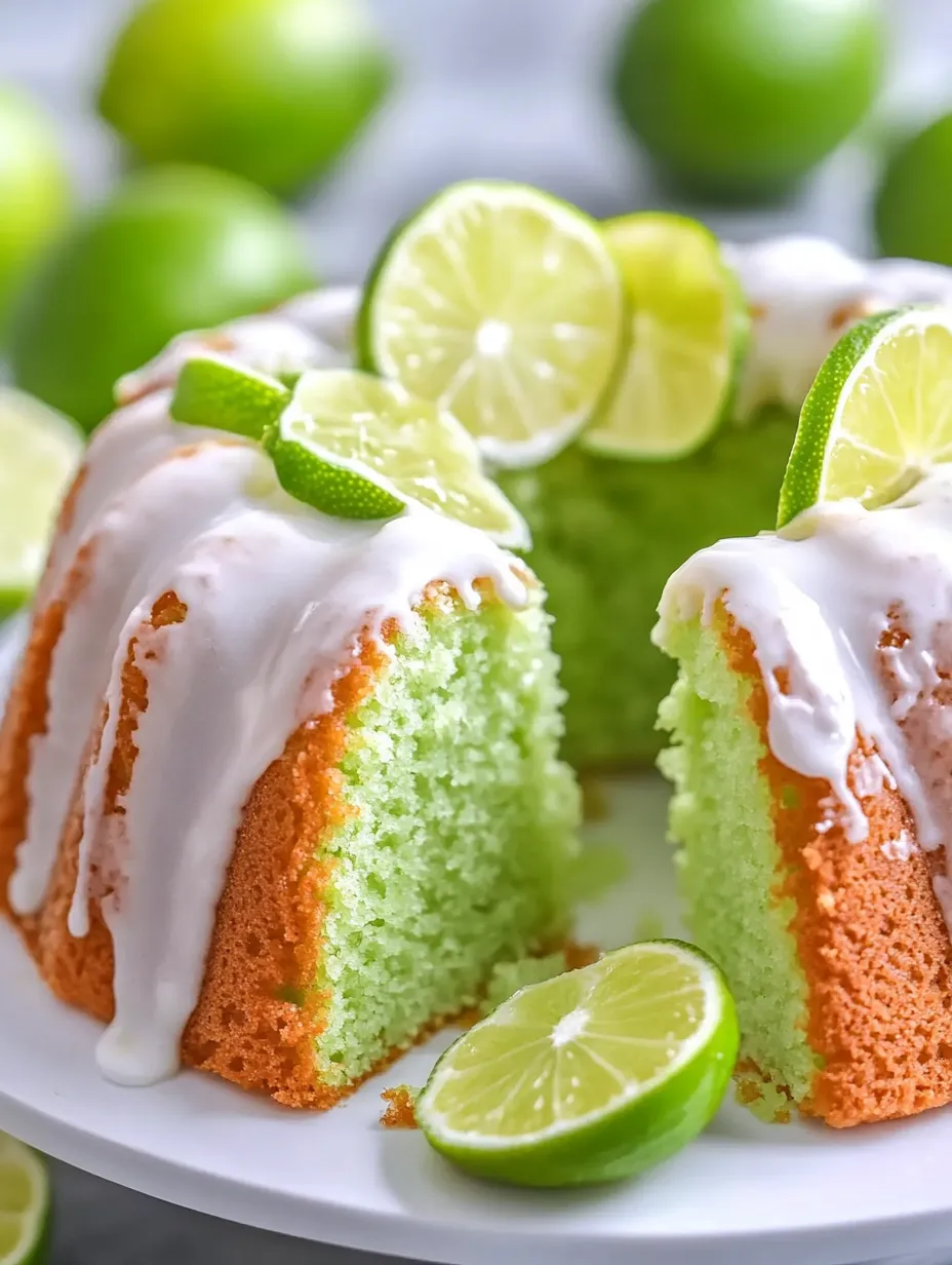 Ein Kuchen mit Limettenscheiben oben drauf.