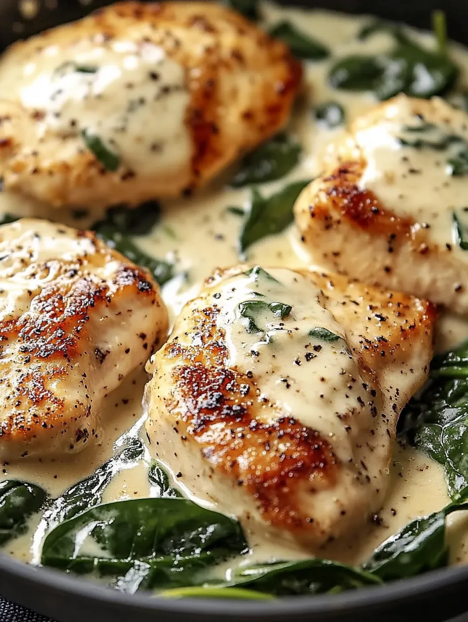 Hähnchen in Sauce mit Grünzeug.