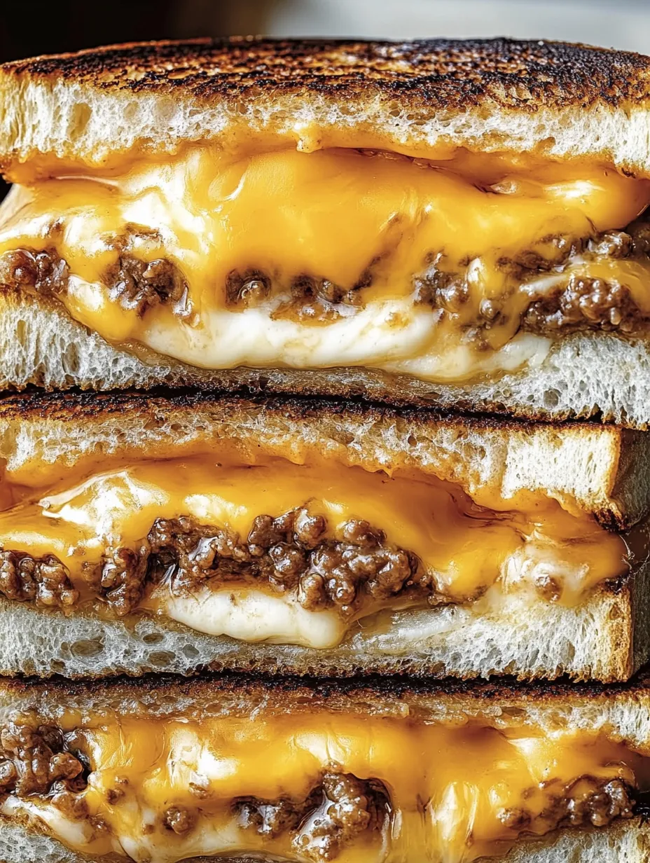 Ein Turm aus Käsesandwiches.
