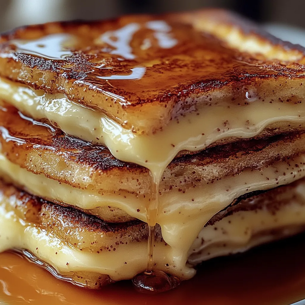 Ein Stapel Pfannkuchen mit Sirup.