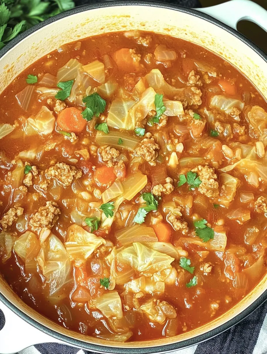 Eine Schüssel Suppe mit Fleisch und Gemüse.
