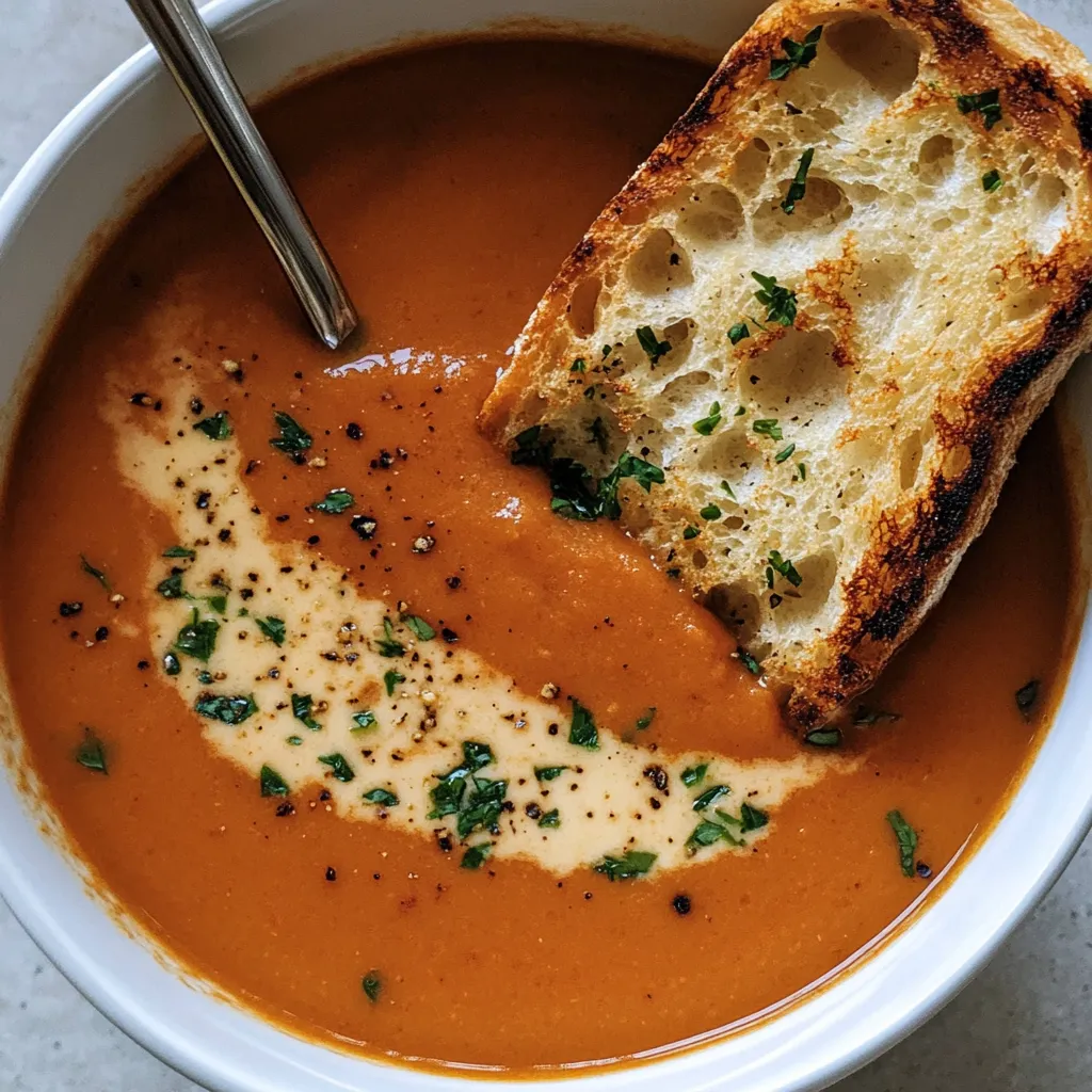 Eine Schüssel Suppe mit einem Löffel darin.