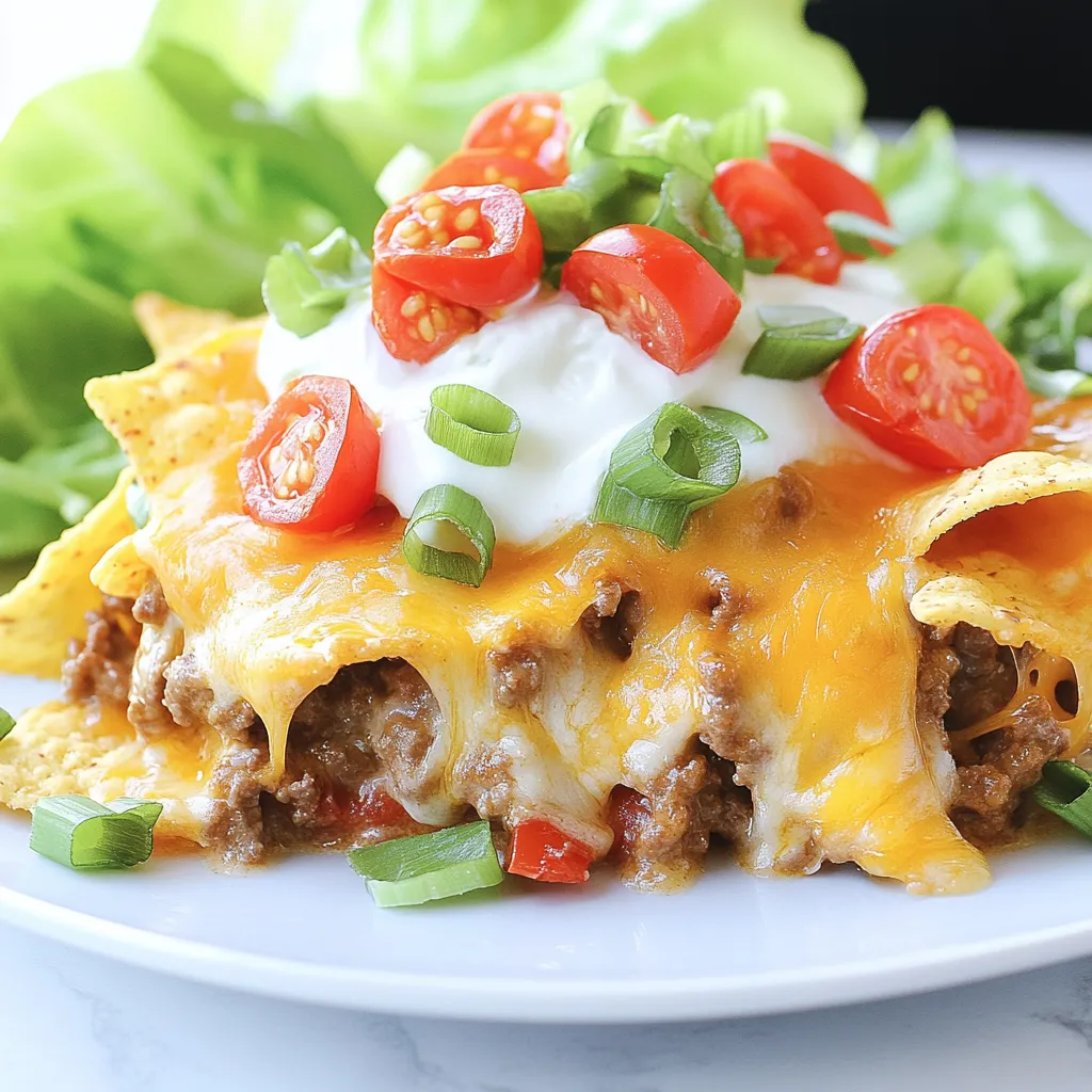 Ein Teller Nachos mit Salat und Tomaten.