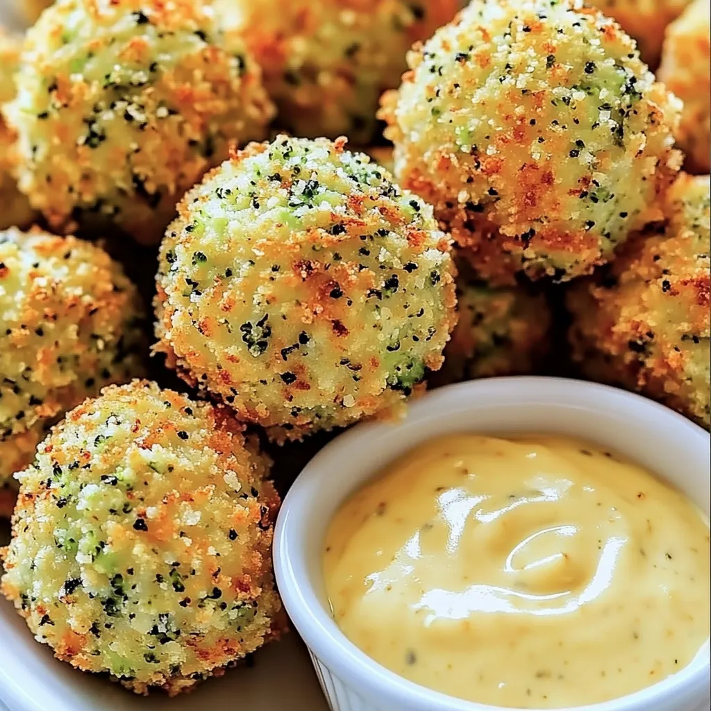 Eine Schüssel mit kleinen Bällchen und Dip.