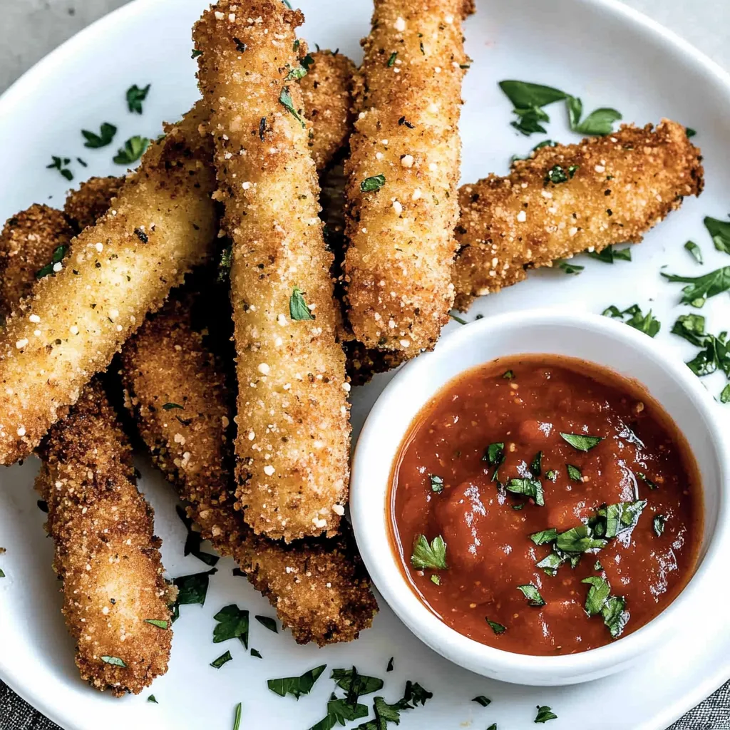 Ein Teller mit paniertem Fingerfood und Dip-Sauce.