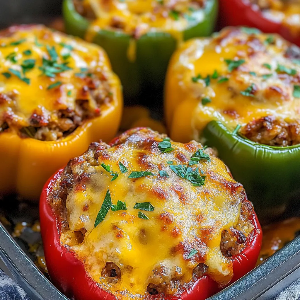 Eine Schale mit Paprika und Käse.