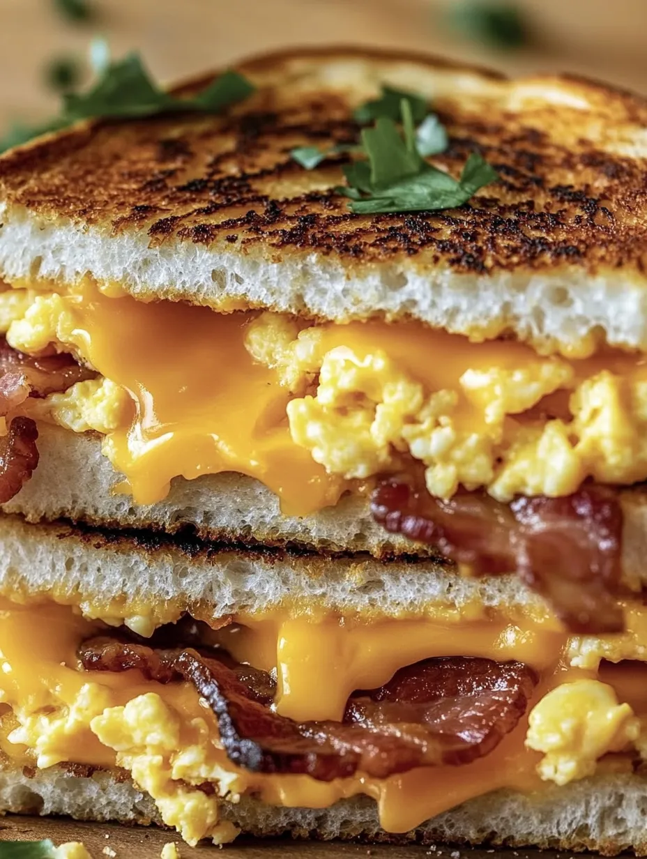 Ein Sandwich mit Bacon und Ei.