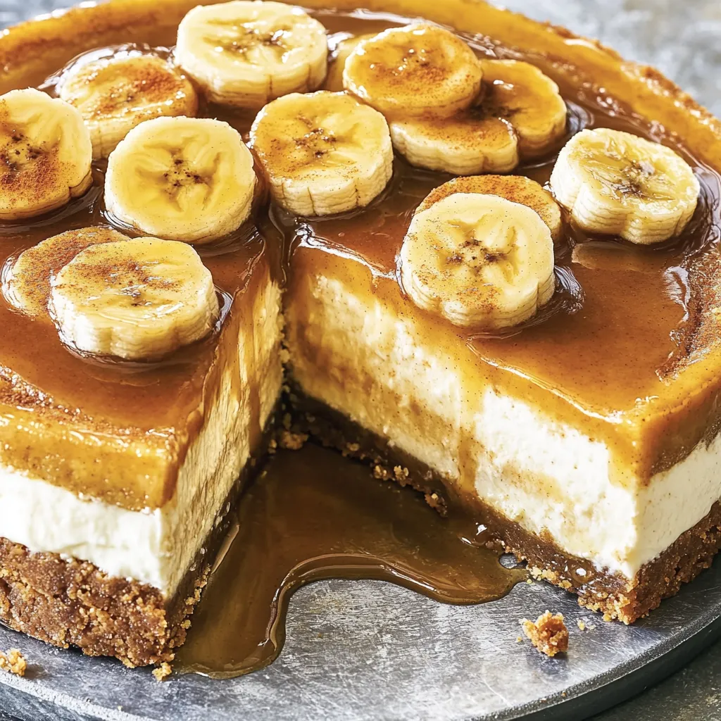 Ein Stück Bananencreme Kuchen.