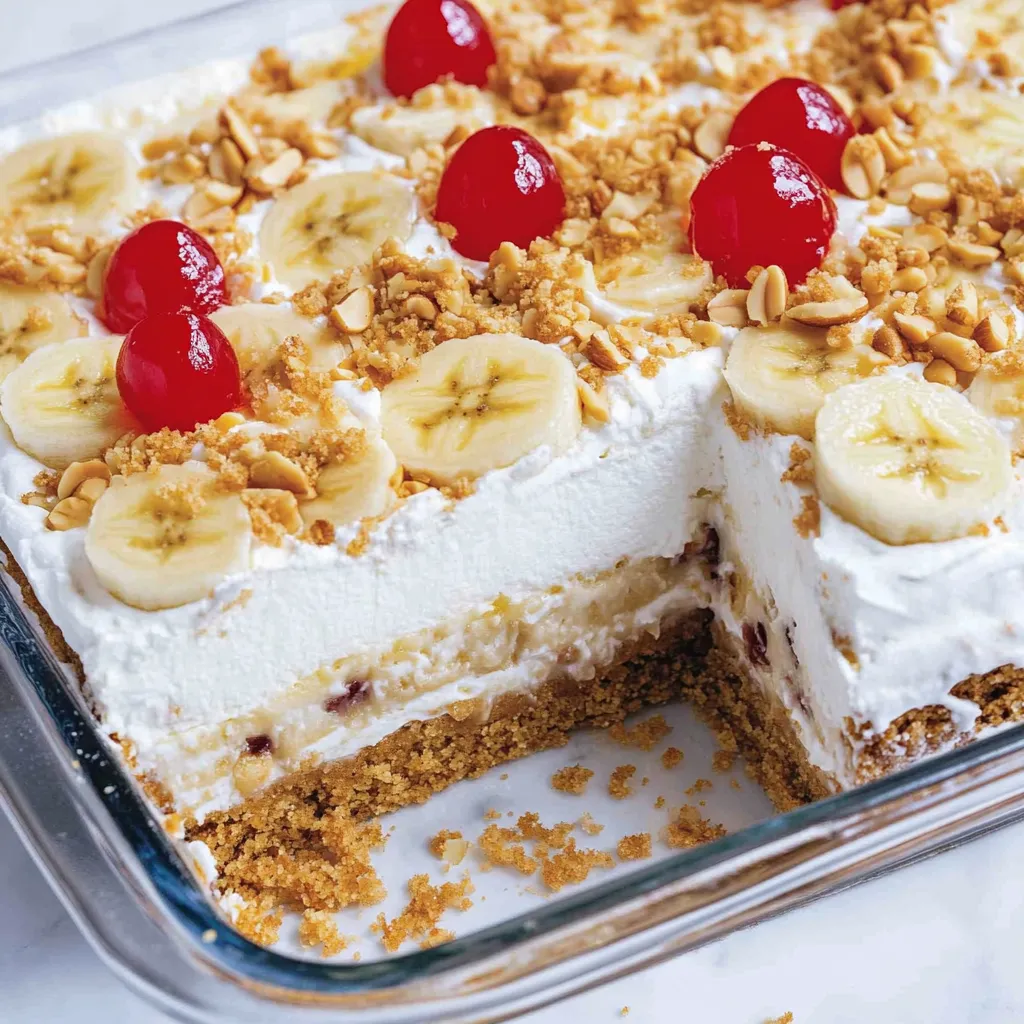 Ein Stück Bananenkuchen mit Nüssen.