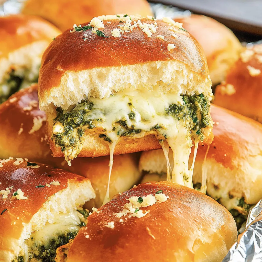 Ganz nah dran: Brot mit Käse und Spinat gefüllt.