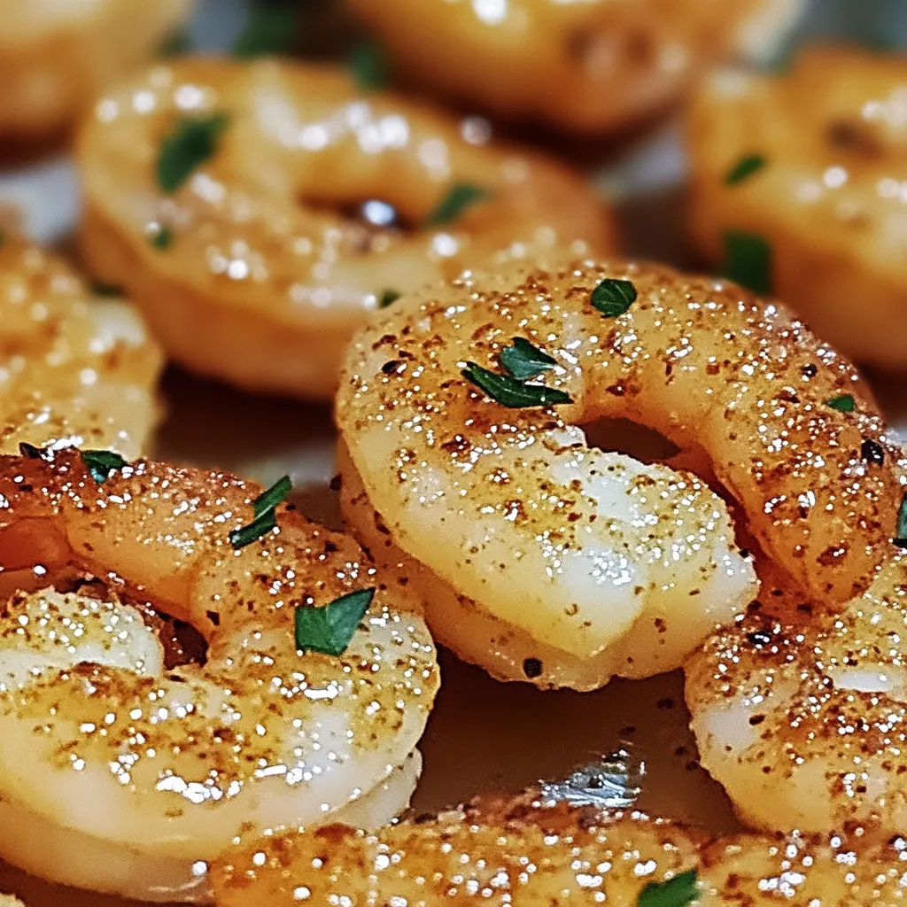 Teller voller knuspriger Garnelen mit Parmesan und Knoblauch.