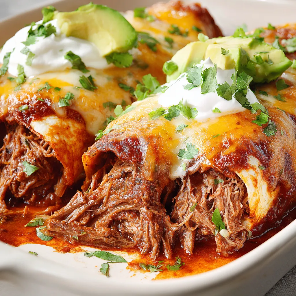 Zerzupftes Rind Enchiladas