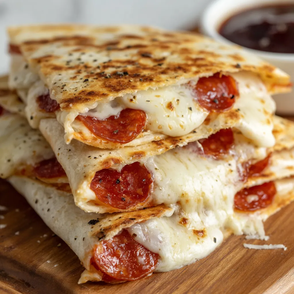 5-Minuten Pepperoni Pizza Quesadilla