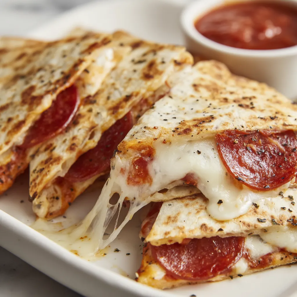 5-Minuten Pepperoni Pizza Quesadilla