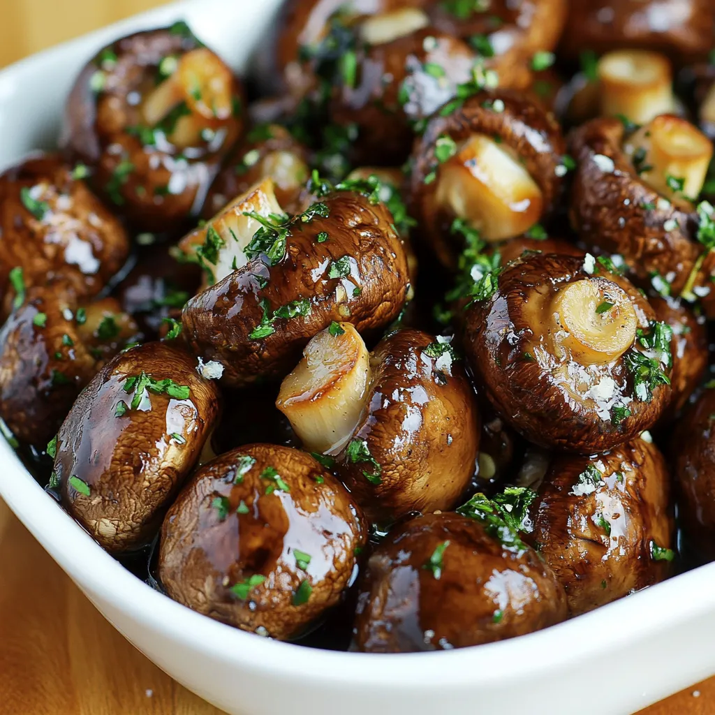 Knoblauch Balsamico Soja Pilze aus dem Ofen