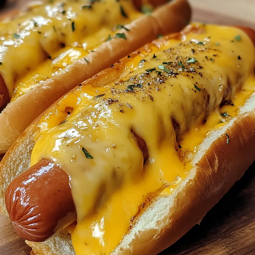KNUSPRIGE KAESIGE HOTDOGS AUS DER HEISSLUFTFRITTEUSE
