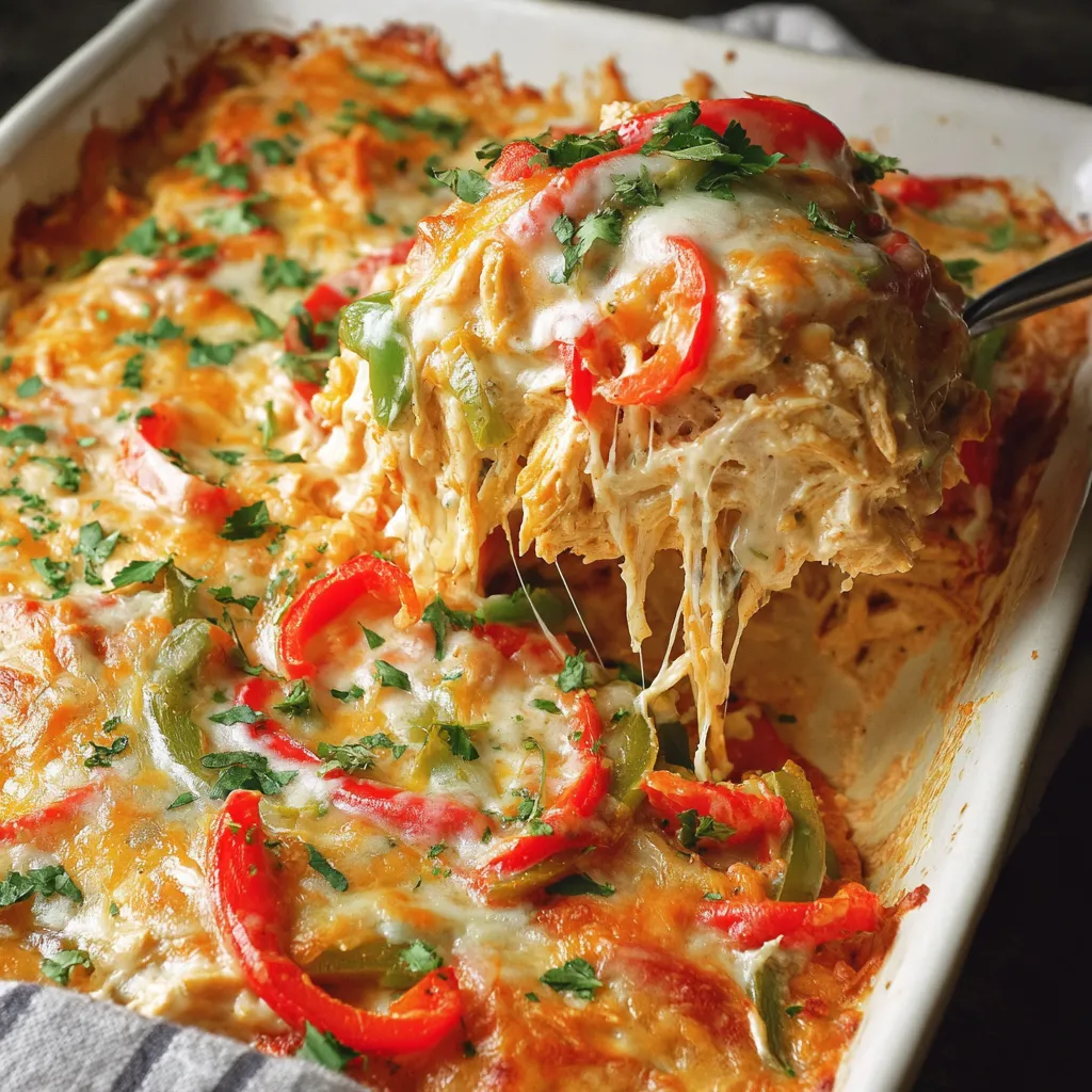 Sahniger Hähnchen-Fajita-Auflauf