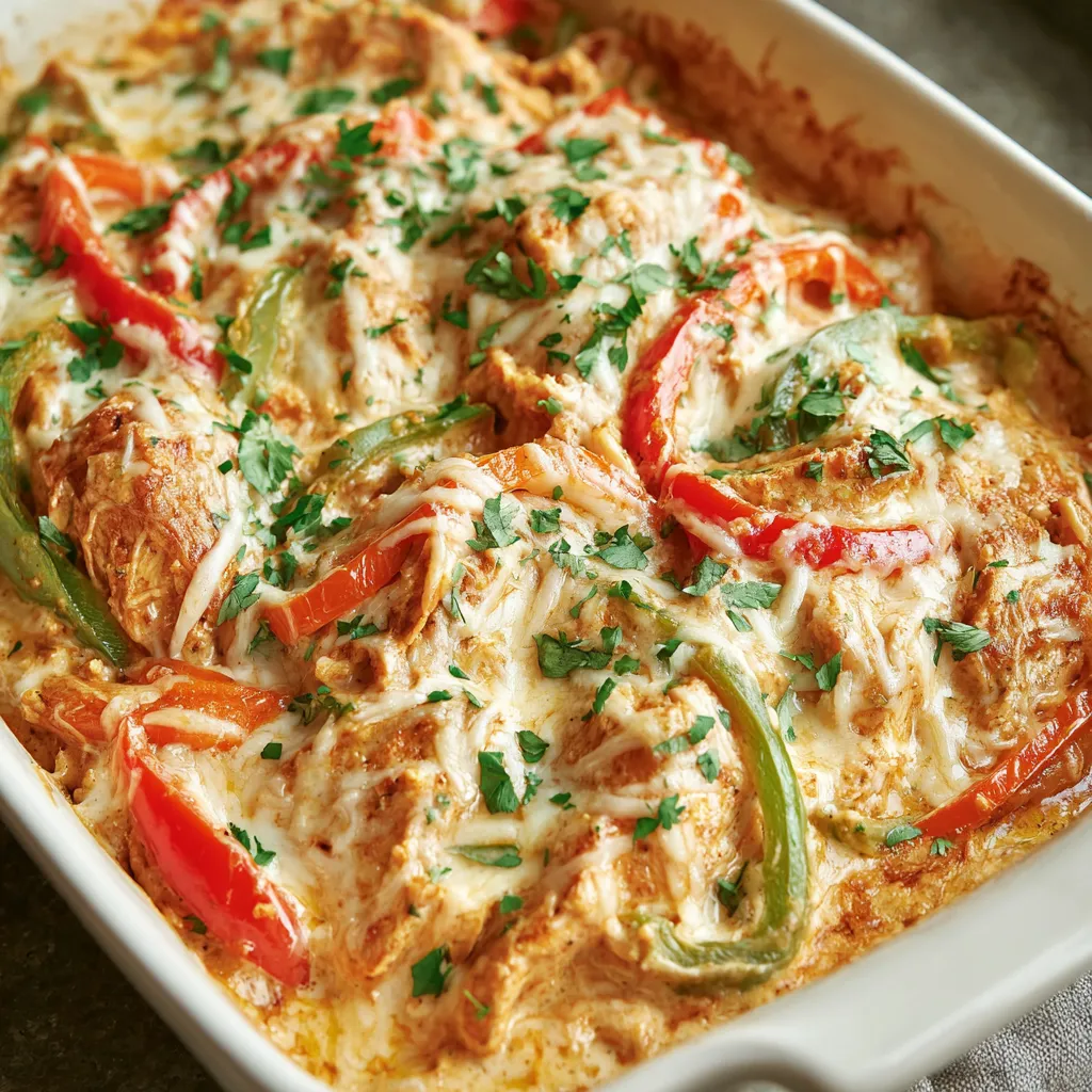 Cremiger Fajita-Hähnchen-Auflauf