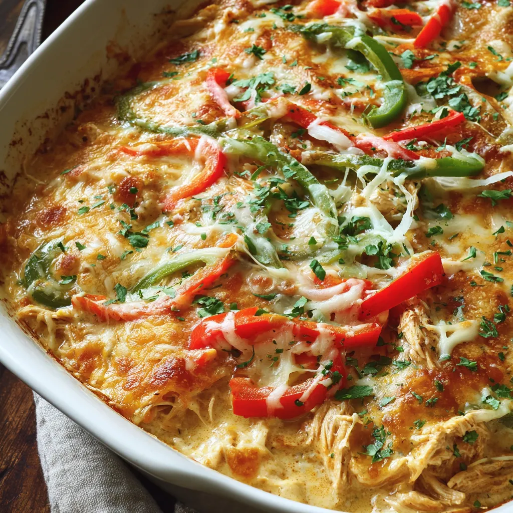 Cremiger Fajita-Hähnchen-Auflauf