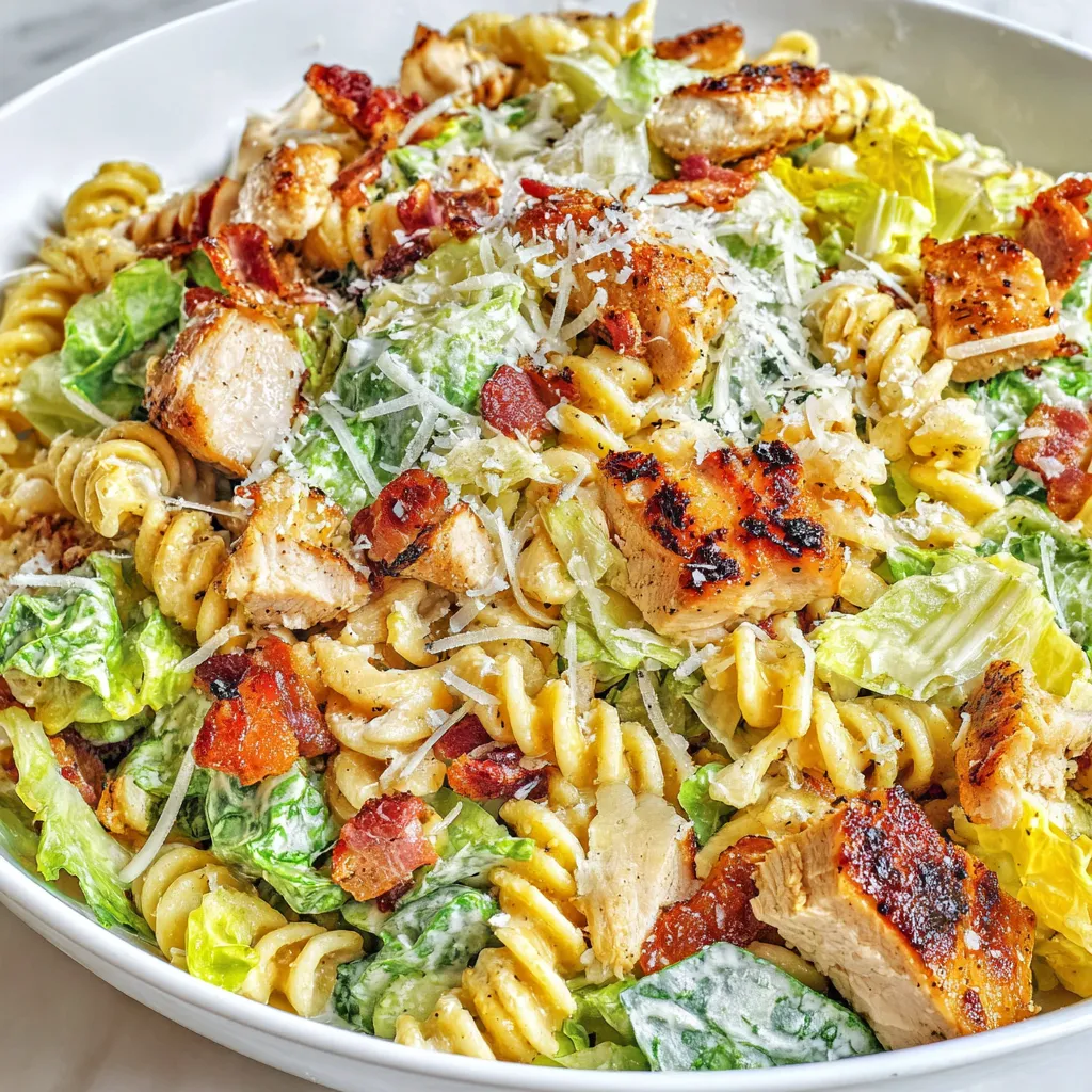 Chicken Caesar Pasta Salad (+Video)