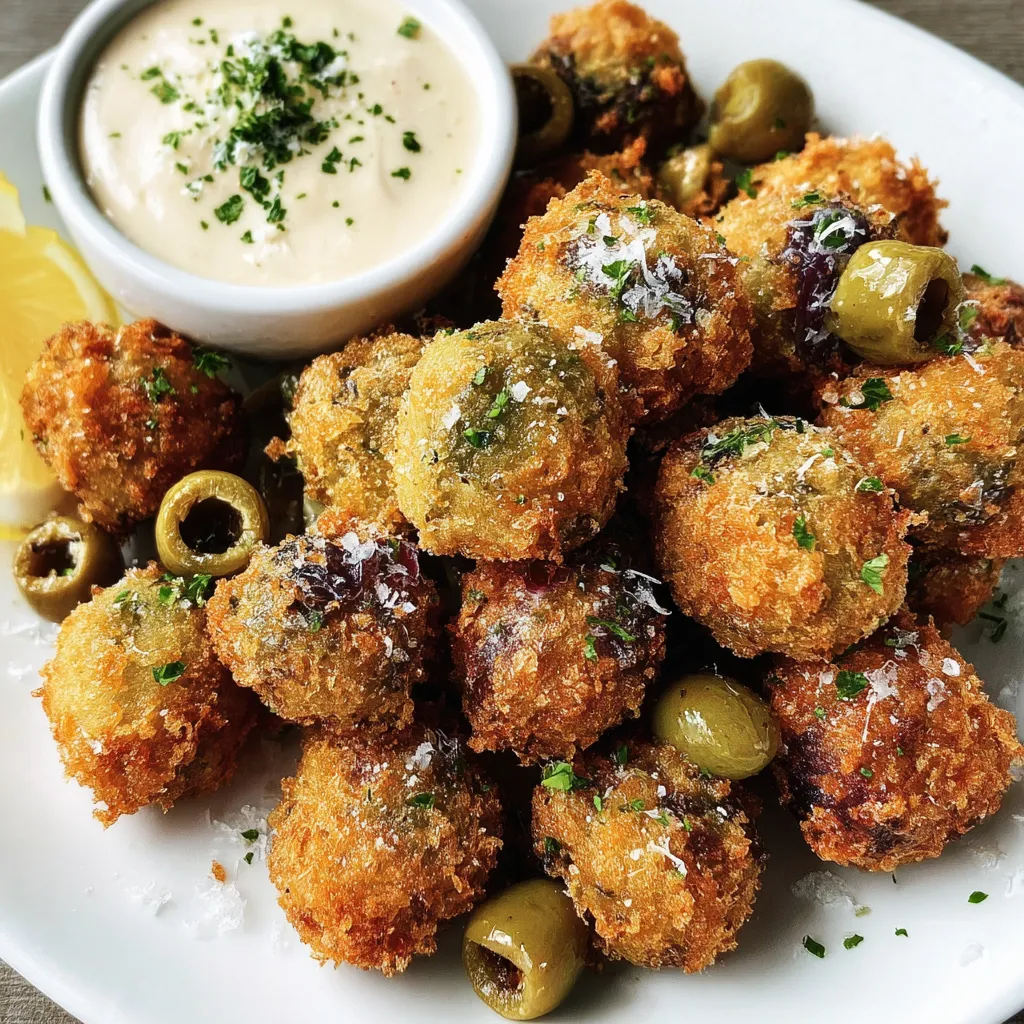 Frittierte Oliven mit Knoblauch-Aioli