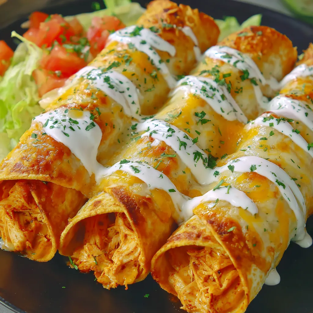 Im Ofen gebackene Hähnchen-Frischkäse-Taquitos