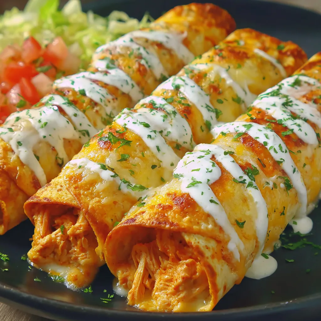 Im Ofen gebackene Hähnchen-Frischkäse-Taquitos